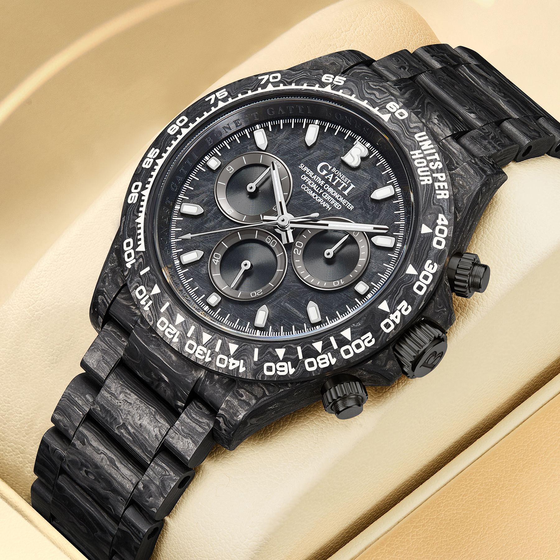 Canvas Strap Watch - BONEST GATTI Men Chronograph Watch 41mm