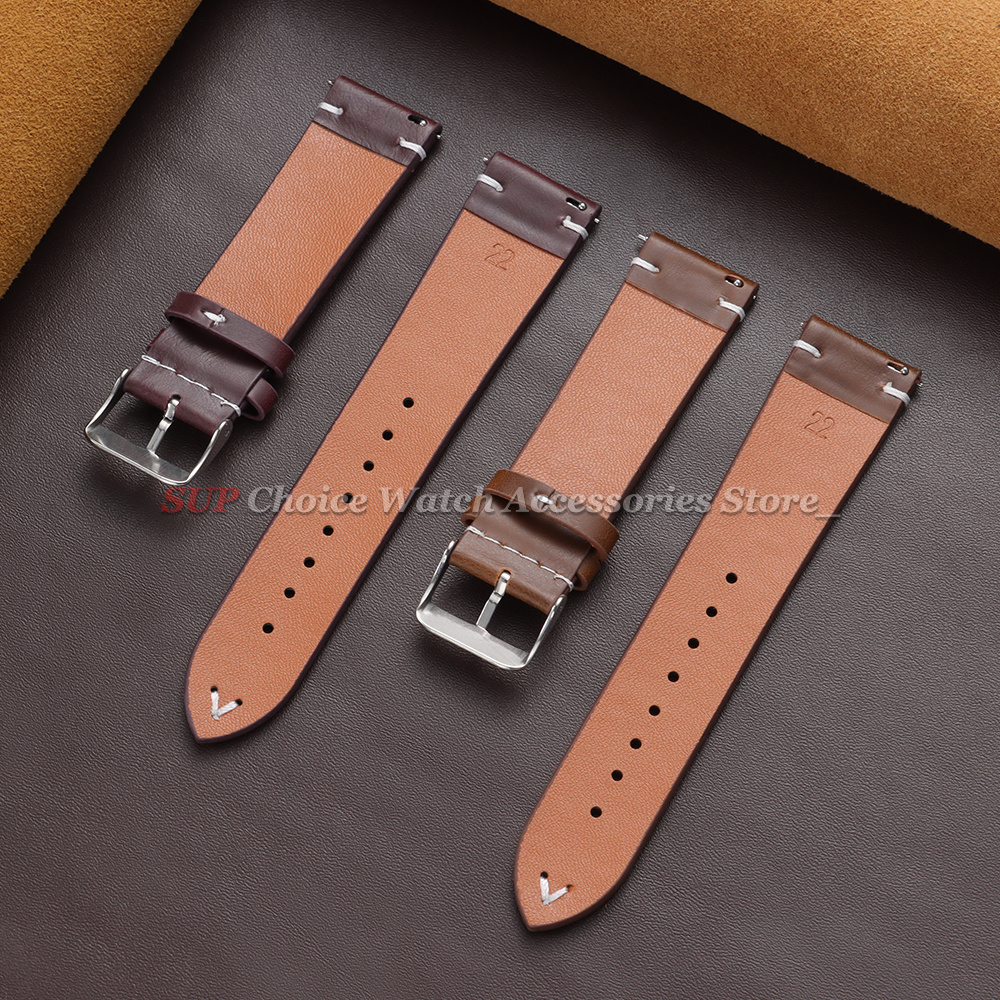 18mm 20mm 22mm Vintage Oil Wax - Leather Strap Quick Release incelemesi ve fiyatı