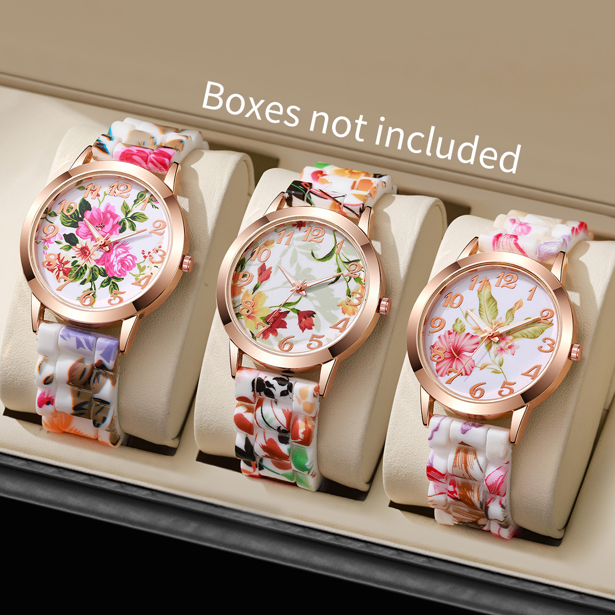 2/3/4/5PCS Fashion Flowers Pri - Silicone Band Women incelemesi ve fiyatı