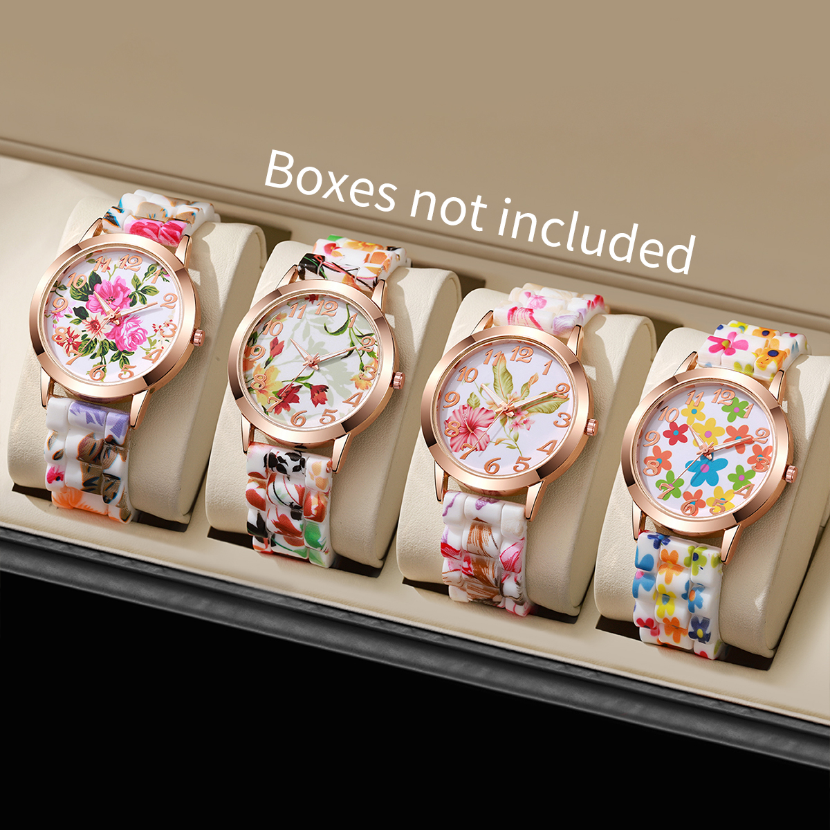2/3/4/5PCS Fashion Flowers Pri - Silicone Band Women incelemesi ve fiyatı