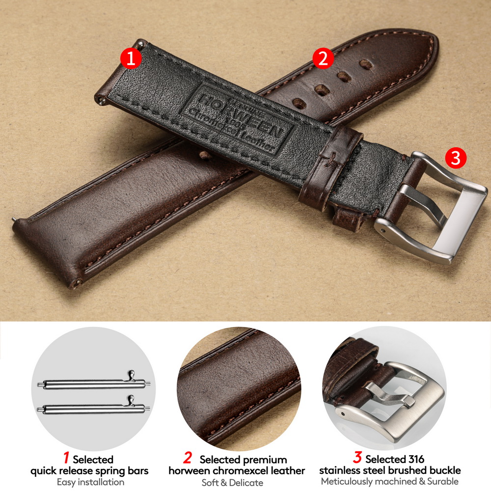 Hemsut Watch Bands Genuine Lea - Leather Strap Quick Release incelemesi ve fiyatı