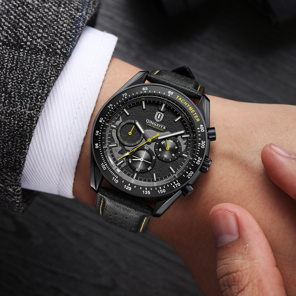 QINGXIYA Luxury Men's Watches  - Leather Watch Band Men incelemesi ve fiyatı