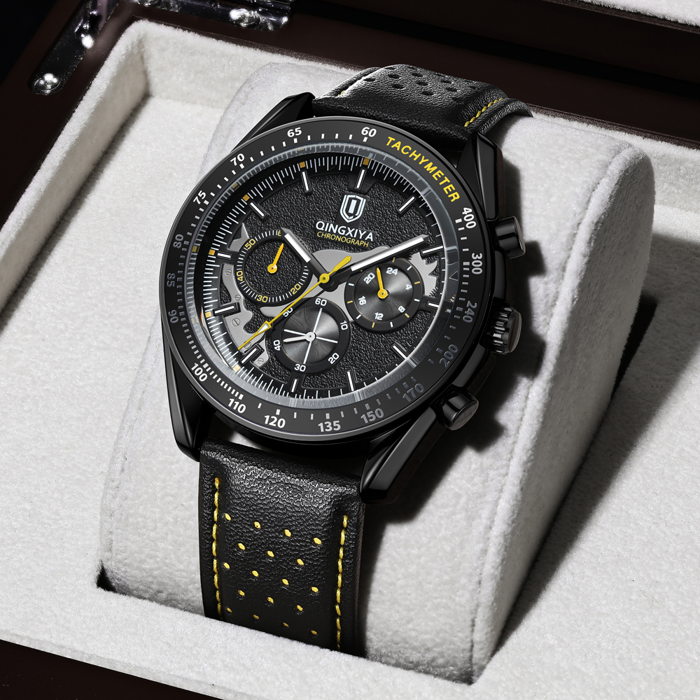 QINGXIYA Luxury Men's Watches  - Leather Watch Band Men incelemesi ve fiyatı