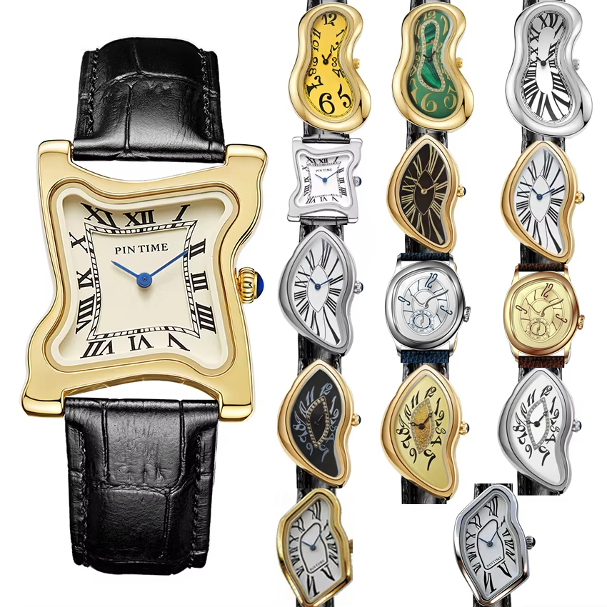 Surrealist Art Melting Clock W - Leather Watch Band Men incelemesi ve fiyatı