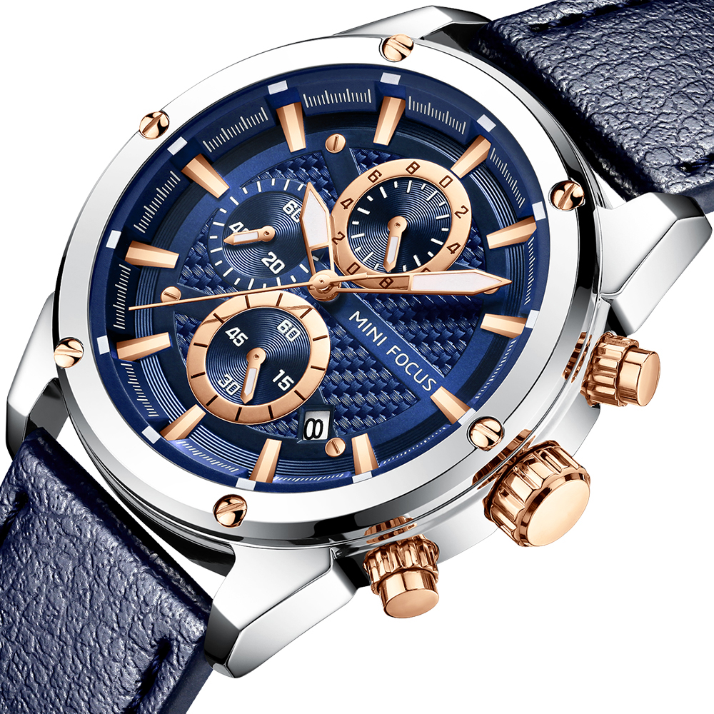 MINI FOCUS Business Quartz Wat - Leather Watch Band Men incelemesi ve fiyatı