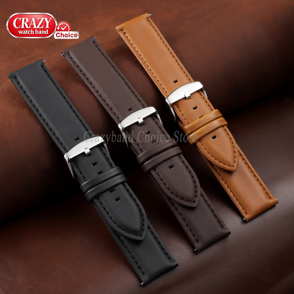 Oil Wax Cowhide Watch Band 18m - Leather Strap Quick Release incelemesi ve fiyatı