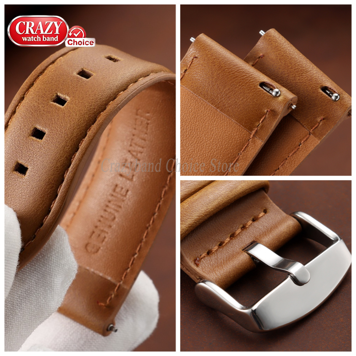 Oil Wax Cowhide Watch Band 18m - Leather Strap Quick Release incelemesi ve fiyatı